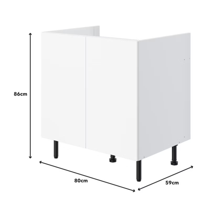 Køkkenunderskab 80 cm Hvid