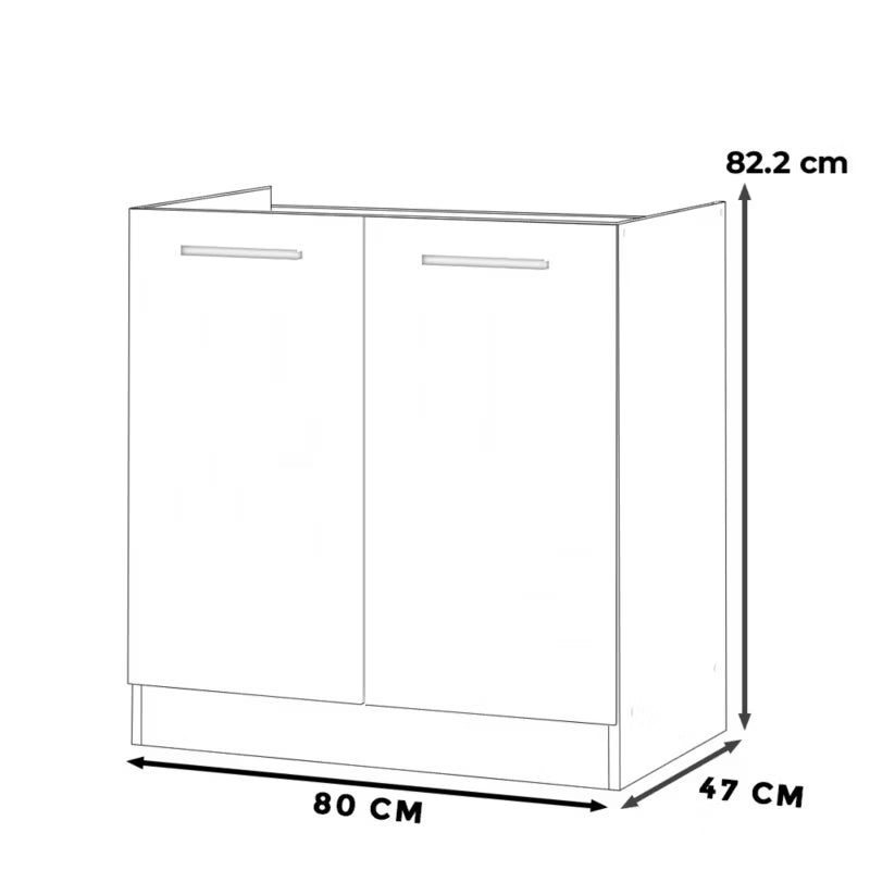 Køkkenunderskab 80x47 cm til Vask