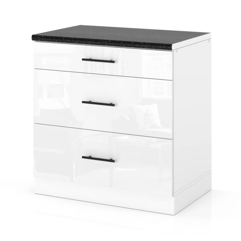 Køkkenunderskab D80S3 MET 80x52x85 cm med 3 Skuffer