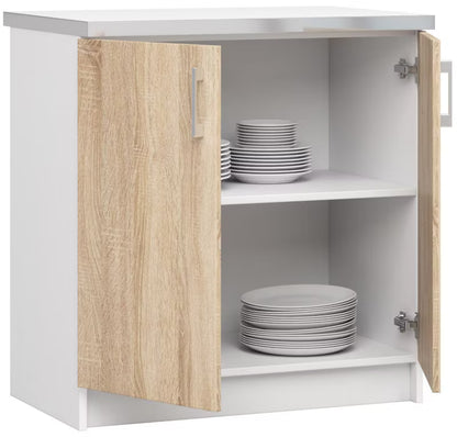Køkkenunderskab Lima 80x44,5x82 cm Hvid Sonoma Eg med Bordplade
