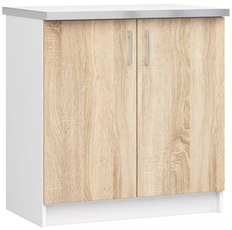 Køkkenunderskab Lima 80x44,5x82 cm Hvid Sonoma Eg med Bordplade