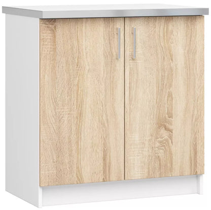 Køkkenunderskab Lima 80x44,5x82 cm Hvid Sonoma Eg med Bordplade