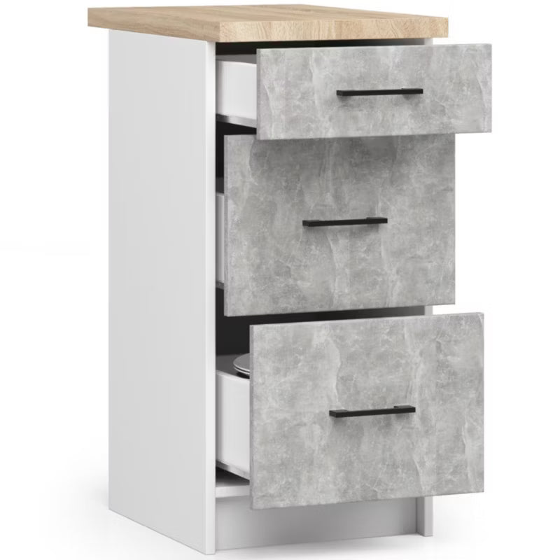 Køkkenunderskab Oliwia 40x46x85 cm Hvid Beton