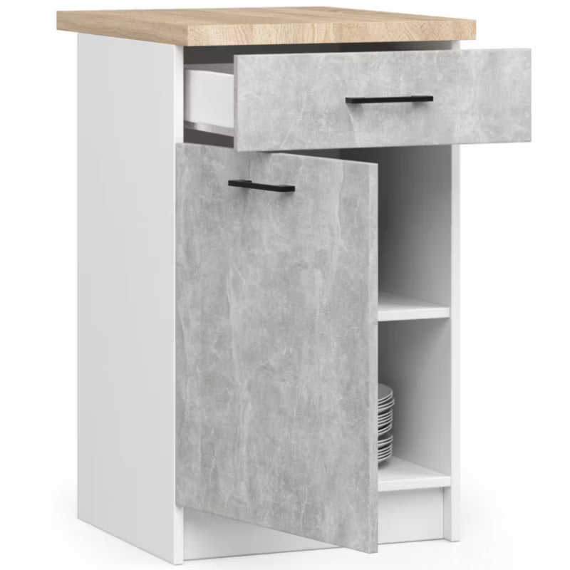 Køkkenunderskab Oliwia 50 cm med Bordplade Hvid Beton