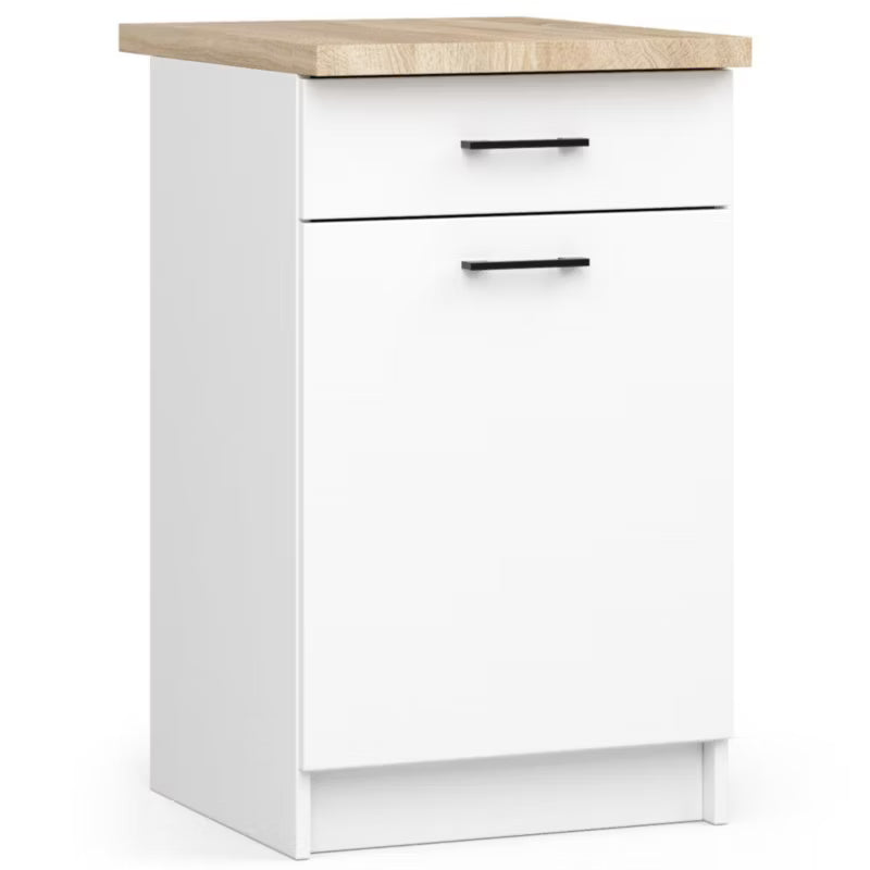 Køkkenunderskab Oliwia 50x46 cm Hvid med Bordplade