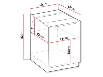 Køkkenunderskab Solea 60 cm Eg Artisan Kasjmir