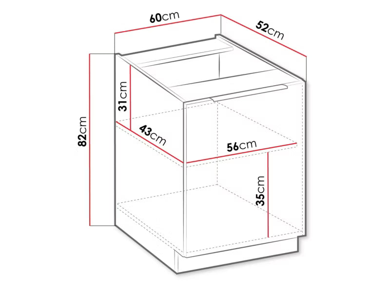 Køkkenunderskab Solea 60 cm Eg Artisan Kasjmir