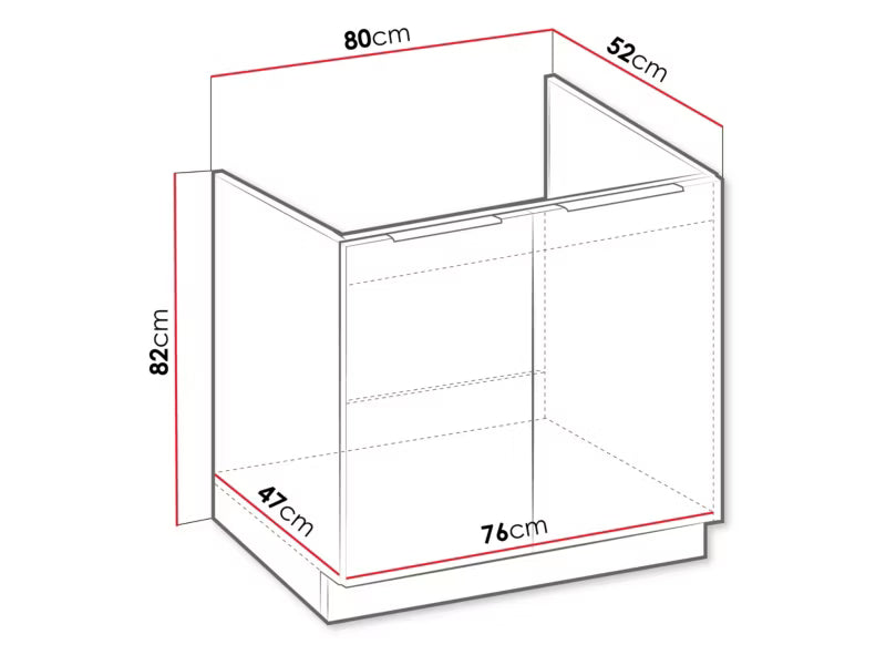 Køkkenunderskab Solea 80 cm Egetræ Kashmir