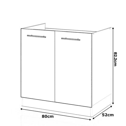 Køkkenunderskab til Vask DZ80 sPremium 80 cm Hvid Mat
