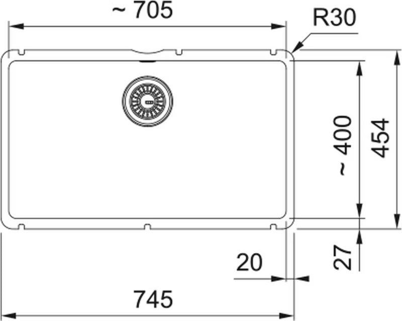 Køkkenvask 74,5x45,4 cm Keramisk Hvid Blank