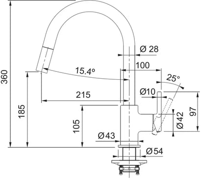 Køkkenvask Centro CNG 611-78 XL 78x50 cm Sort Mat med Armatur