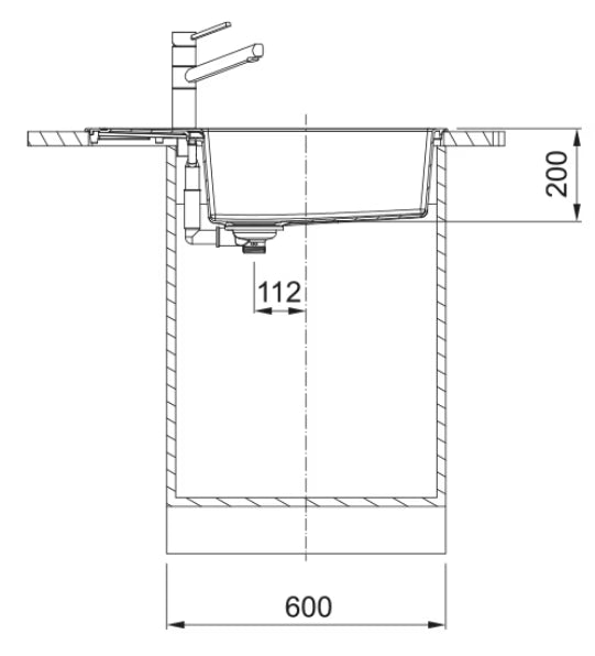 Køkkenvask Sirius 2.0 78x43,5 cm Stengrå