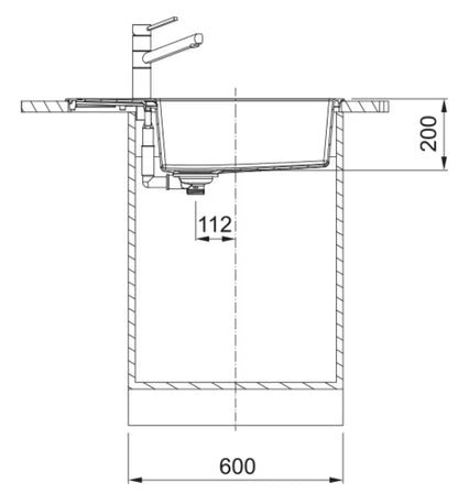 Køkkenvask Sirius 2.0 78x43,5 cm Stengrå