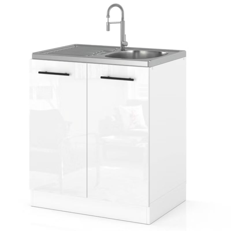 Køkkenvaskeskab DZ60 sPremium 60x52x82,2 cm Hvid Højglans