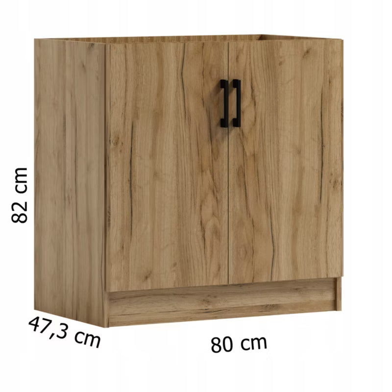 Køkkenvaskeskab KD 80 80 cm Eg Natur