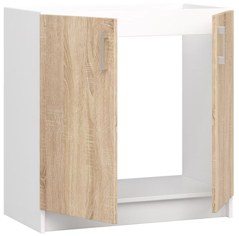 Køkkenvaskeskab Lima S80 80 cm Sonoma Eg og Hvid