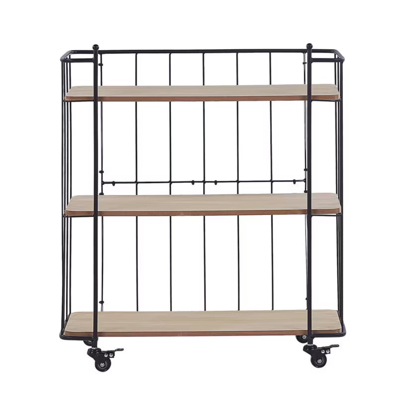 Køkkenvogn 3 Hylder Sort Metal
