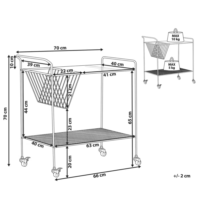 Køkkenvogn Metal Sort