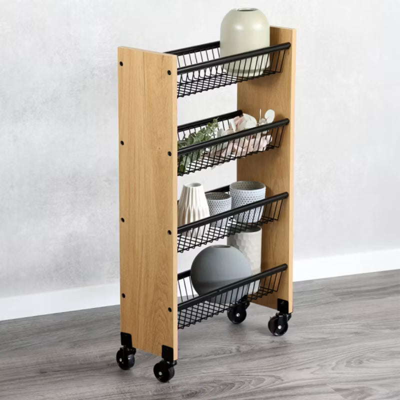 Køkkenvogn Smal 45x17x77 cm 4 Kurve