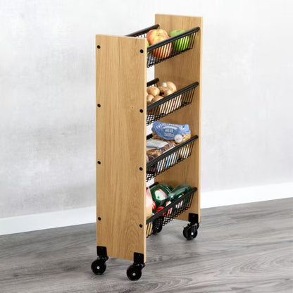 Køkkenvogn Smal 45x17x77 cm 4 Kurve