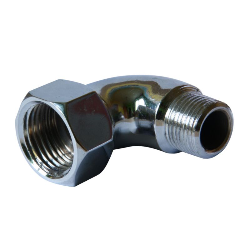 Reduktionsvinkel med udvendigt gevind 3/8" x 1/2" i krom