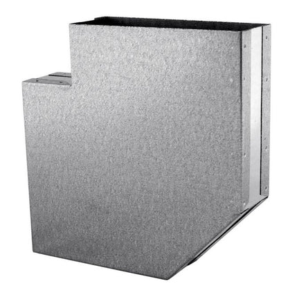 Ventilationsbøjning 150x50 mm 90° Galvaniseret Stål