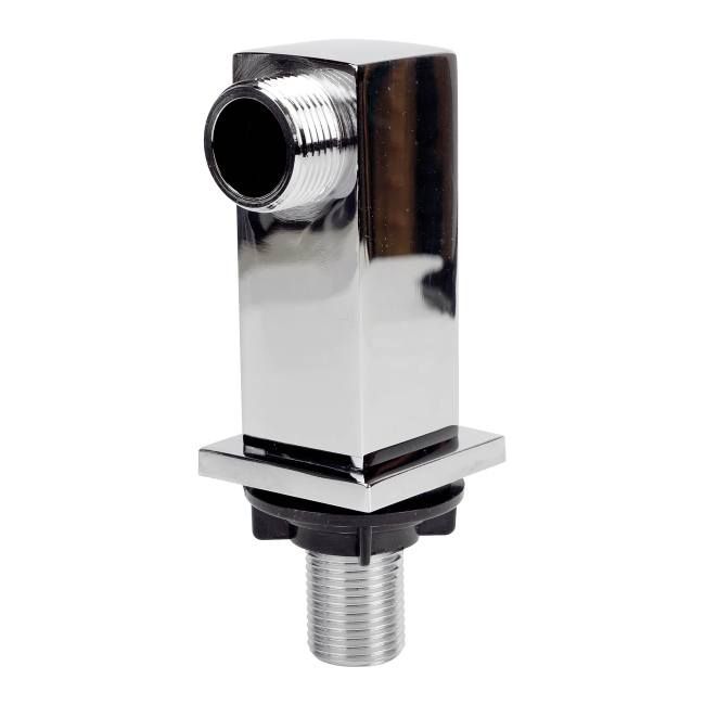 Kvadratisk kromet albue til stående armatur Tycner