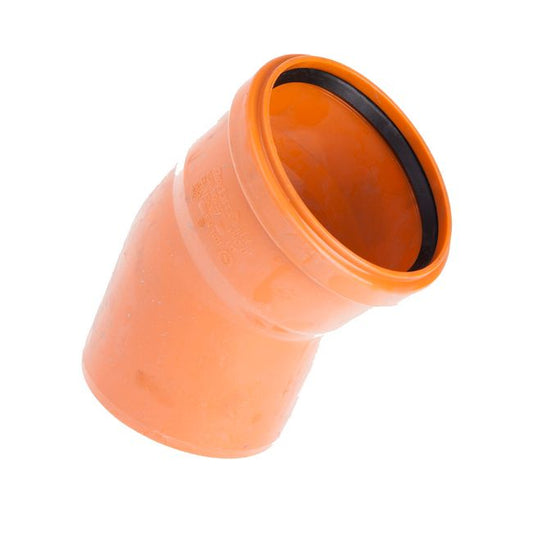 Pipelife afløbsbøjning 30° 110 mm orange
