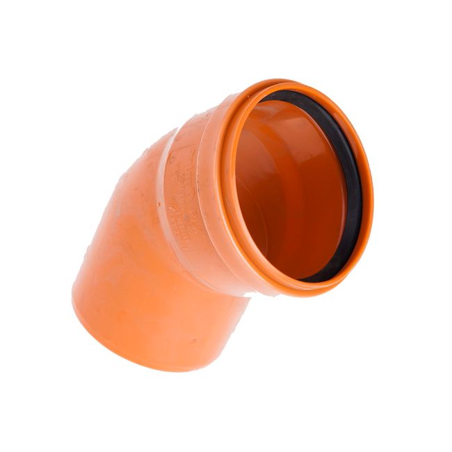 Kanalbøjning Pipelife 45° 110 mm orange