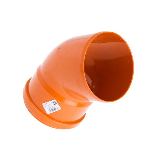 Pipelife 45° afløbsbøjning 160 mm orange