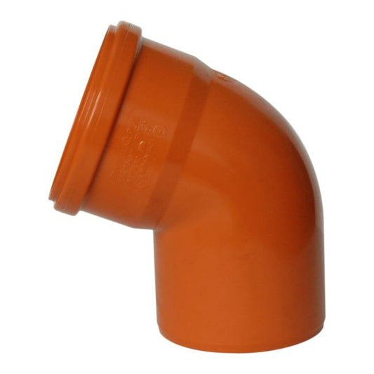 Pipelife afløbsbøjning 67° 160 mm i orange