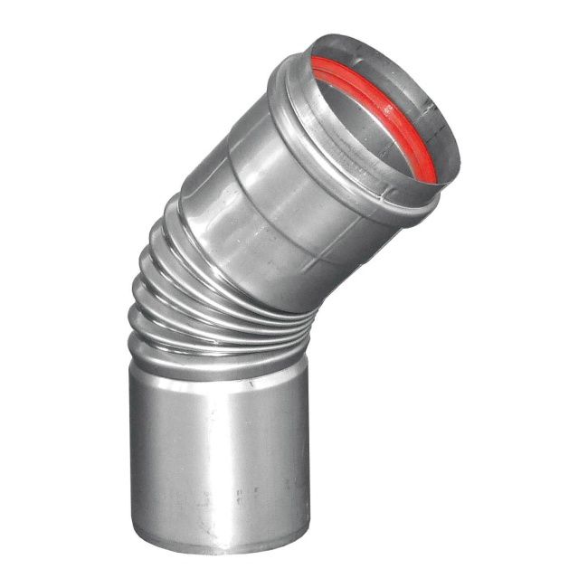 Komin-Flex bøjning 45° 80 mm