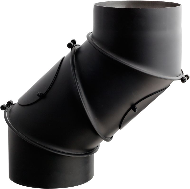 Justerbart Røgrør 160 mm 4-Segment Sort