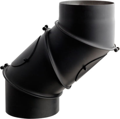 Justerbart Røgrør 160 mm 4-Segment Sort