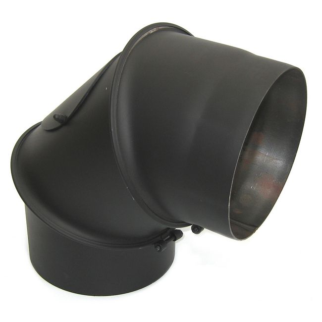 Justerbart røgafgangs-kolbe 150 mm sort