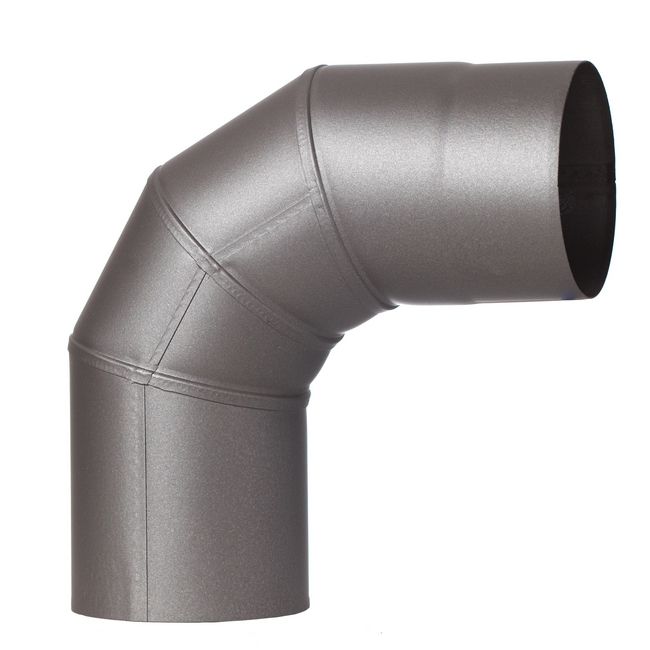 Røgrørbøjning 110 mm 90° Sort Stål | 5907587902633