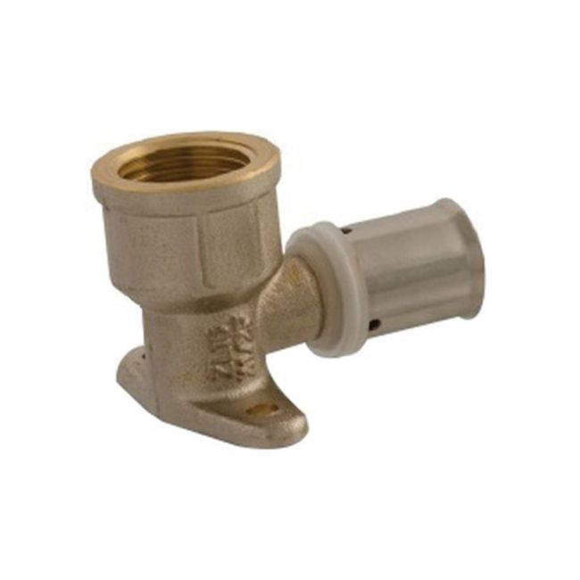 Presfittingsbøjning med holder PEX Press indvendigt gevind 20 mm x 1/2"