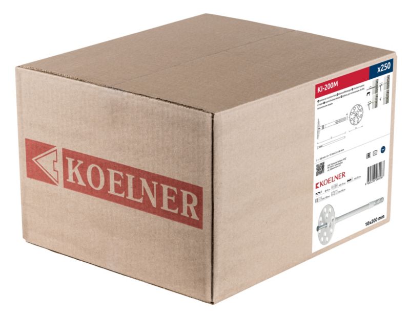 Isoleringsdybel 10x200 mm med Stålsøm Hvid KI-200M