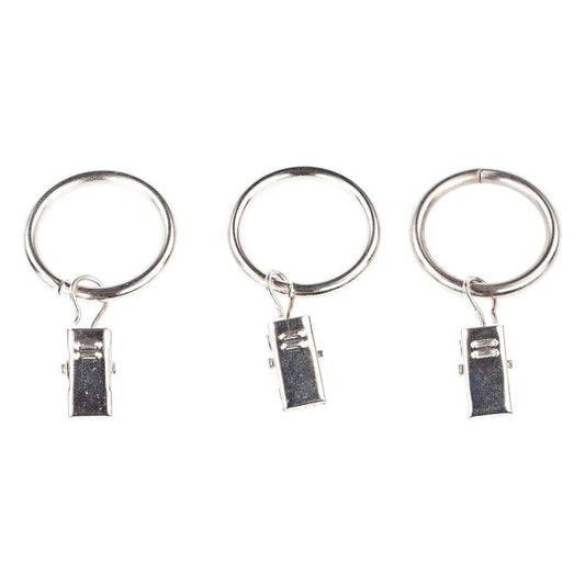 Kroge med klemmer Colours nikkel 19 mm 10 stk