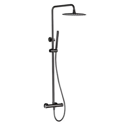 Termostatisk Brusesøjle med Regnbruser 118 cm Sort Mat