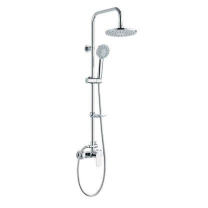 Brusesøjle med Regnbruser 20 cm og Håndbruser 100 cm Slange Krom