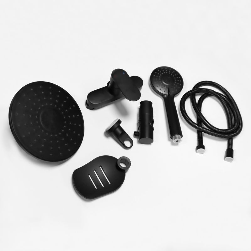 Brusesøjle med Regnbruser 20 cm Sort Mat 5903205769923