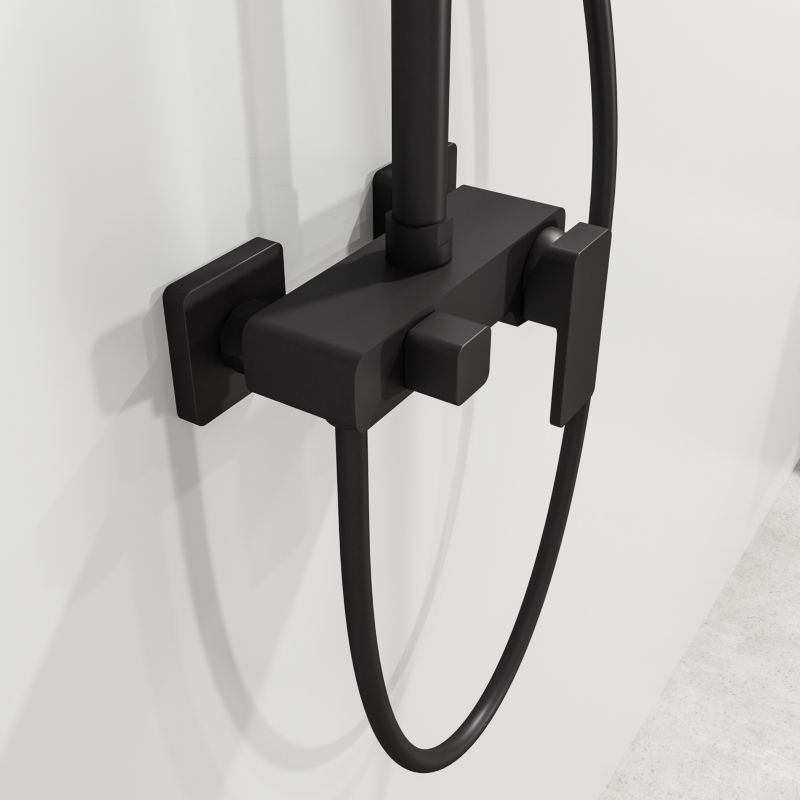 Brusesøjle Montana Sort Mat med Regnbruser og Håndbruser