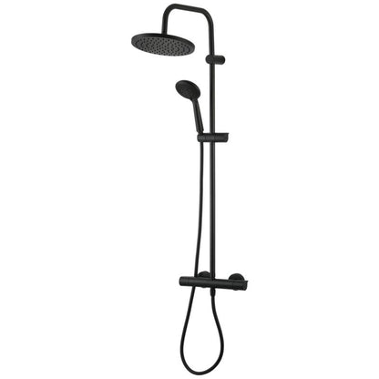 GoodHome Cavally brusekolonne med termostatbatteri i mat‑sort