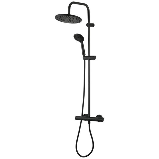 GoodHome Cavally brusekolonne med termostatbatteri i mat‑sort