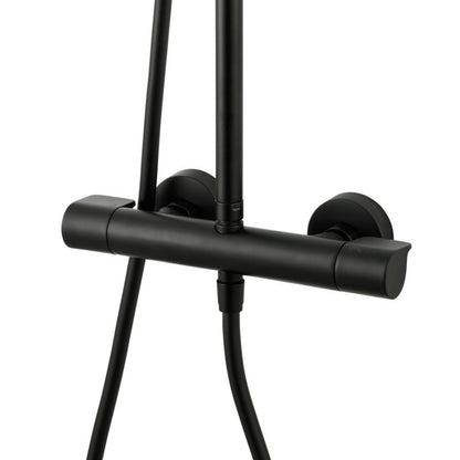 GoodHome Cavally brusekolonne med termostatbatteri i mat‑sort