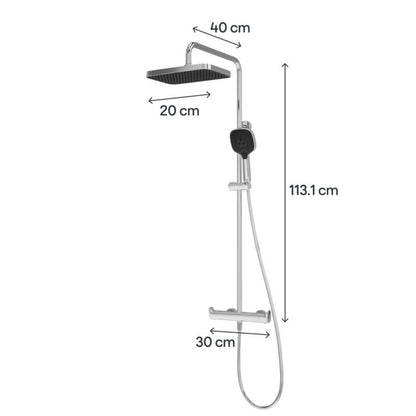 Termostatisk Brusesøjle Kentia 3-Funktion Krom 30 cm