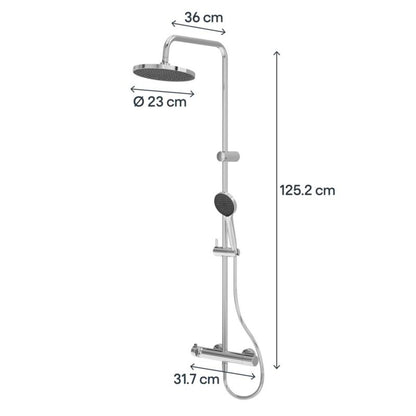 Termostatisk Brusesøjle Maza 23 cm 1-Funktion Krom