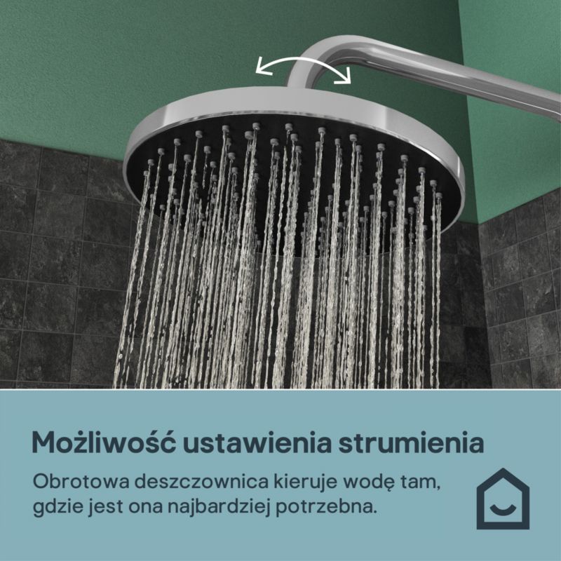 Termostatisk Brusesøjle Maza 23 cm 1-Funktion Krom