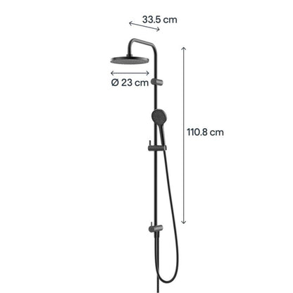 Brusesøjle Maza 23 cm Sort med Regnbruser